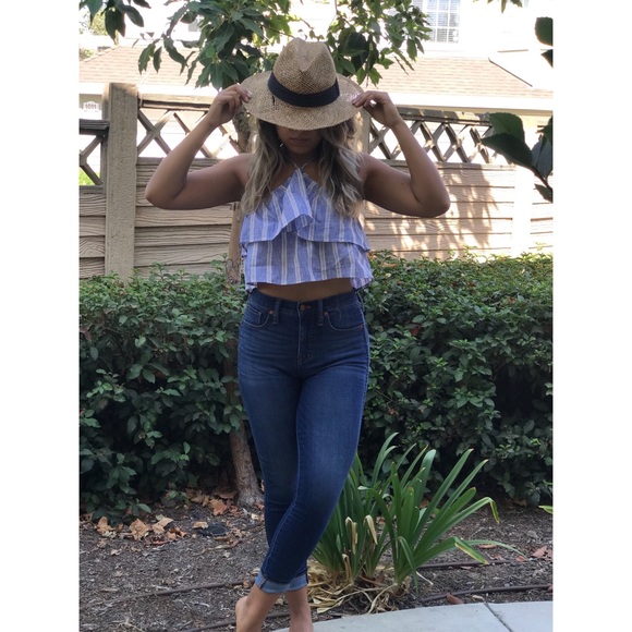 Urban Outfitters Tops - Urban Outfitters Striped Ruffle Crop Top